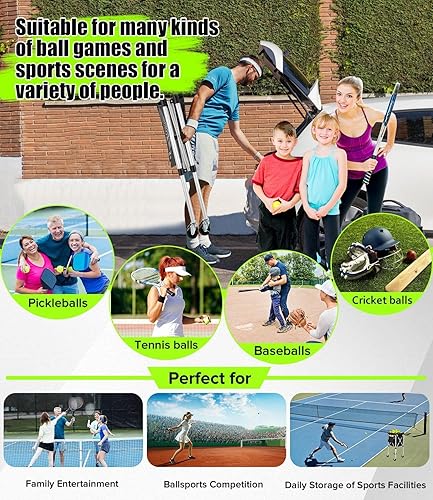 Miniatura 8 de Carrito de tenis profesional con ruedas silenciosas de poliuretano  2 opciones de capacidad (150240 bolas)  Almacenamiento resistente, ligero y