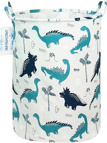 Miniatura 37 de LANGYASHAN Contenedor de almacenamiento, cesta organizadora plegable de tela de lona para ropa sucia, contenedores de juguetes, cestas de regalo, Un