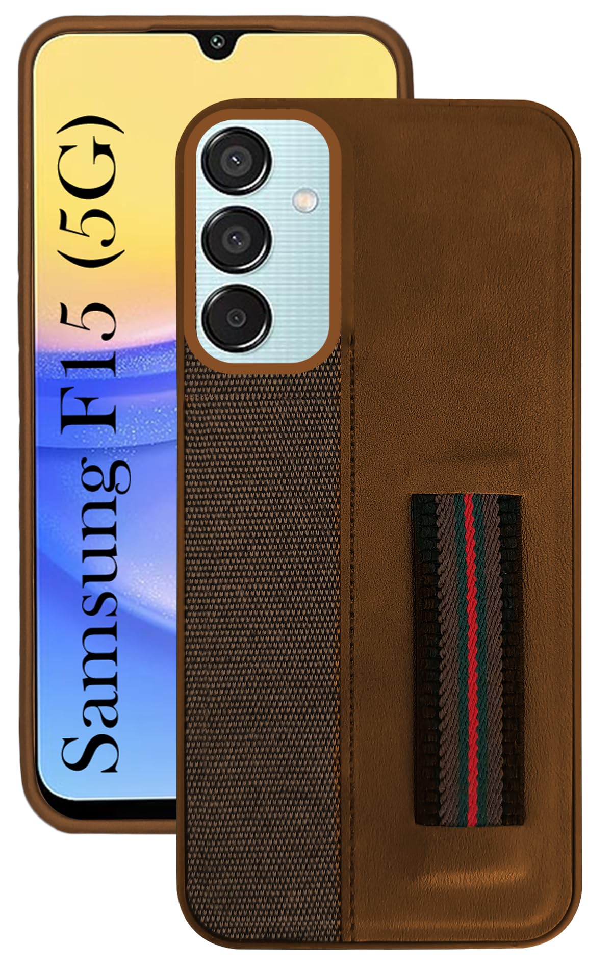 Jkobi Back Cover Case for Samsung Galaxy F15 5G (Professional PU Leather | Strip Chain Holder Socket | Brown) (B0D6Z3DMF3) Amazon Price History, Amazon Price Tracker