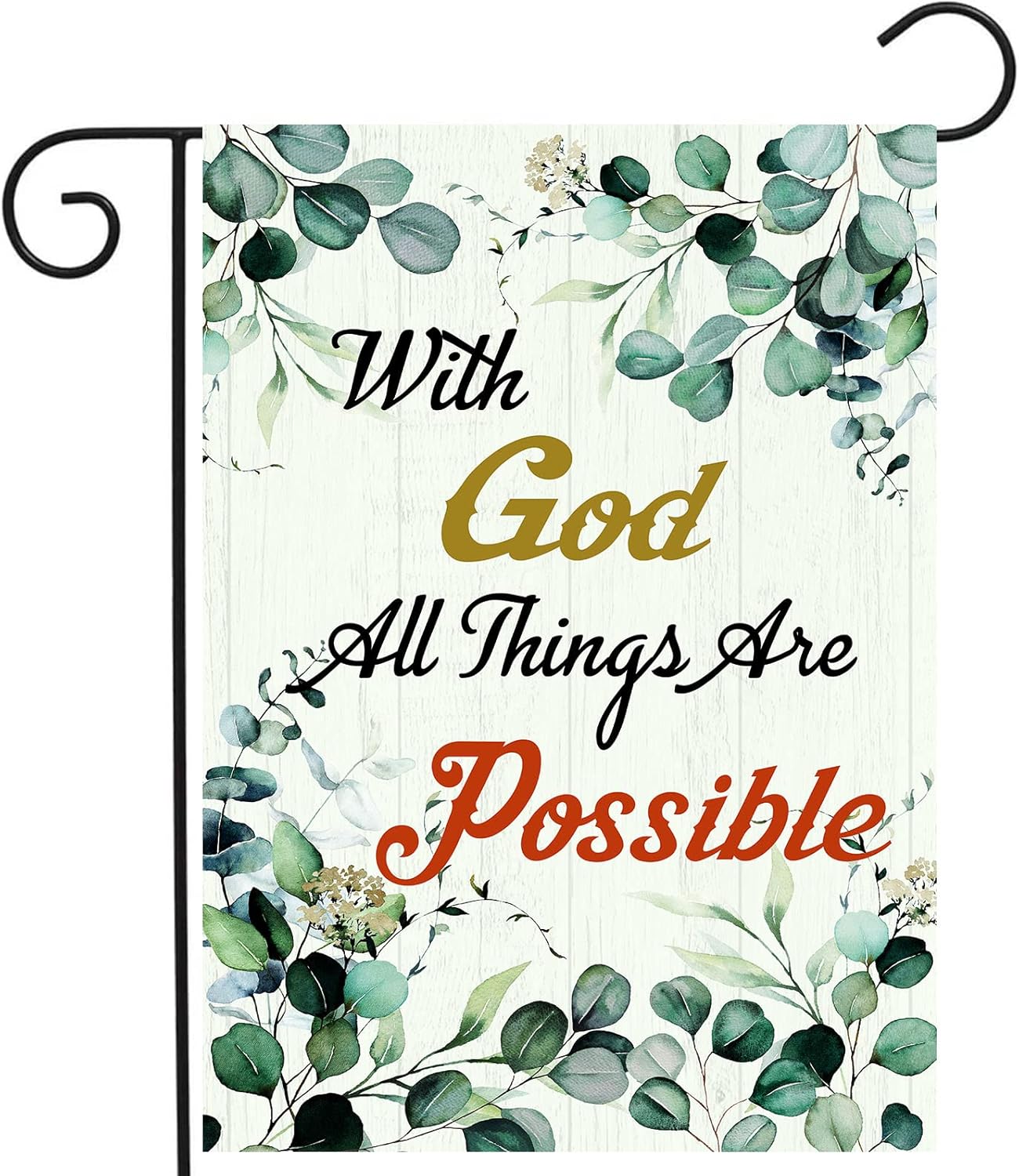 Christian Garden Flag Spring Summer Eucalyptus Leaves Yard