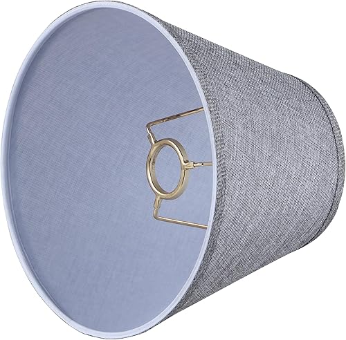 Miniatura 4 de Aspen Creative 56034, pantalla de lámpara de transición Empire UNO de tapa dura, gris carbón, parte superior de 5 pulgadas x 9 pulgadas inferior x 7