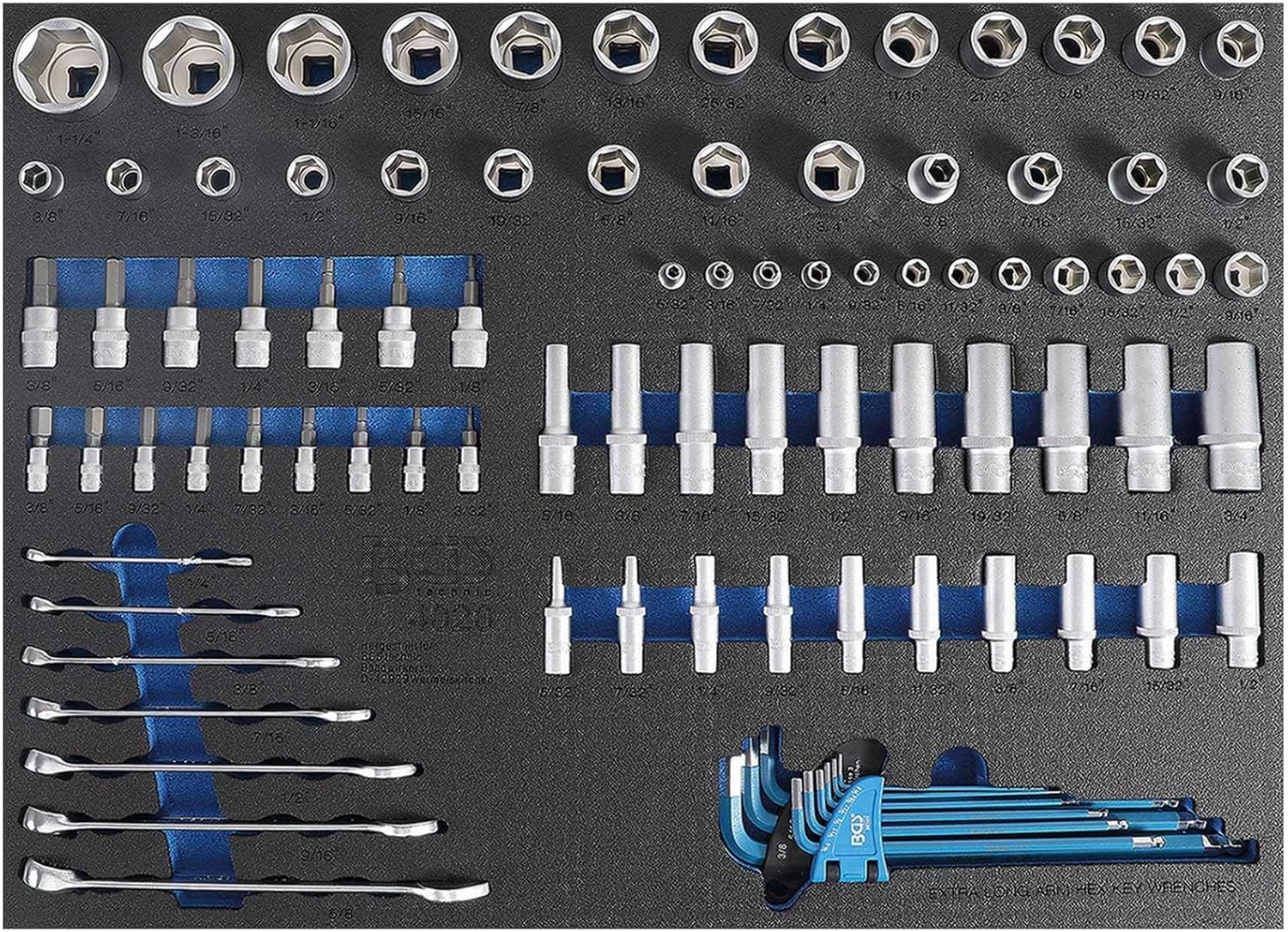 BGS 4020 | Tool Tray 3/3: Sockets/Combination Spanners | Inch Sizes | 90 pcs.