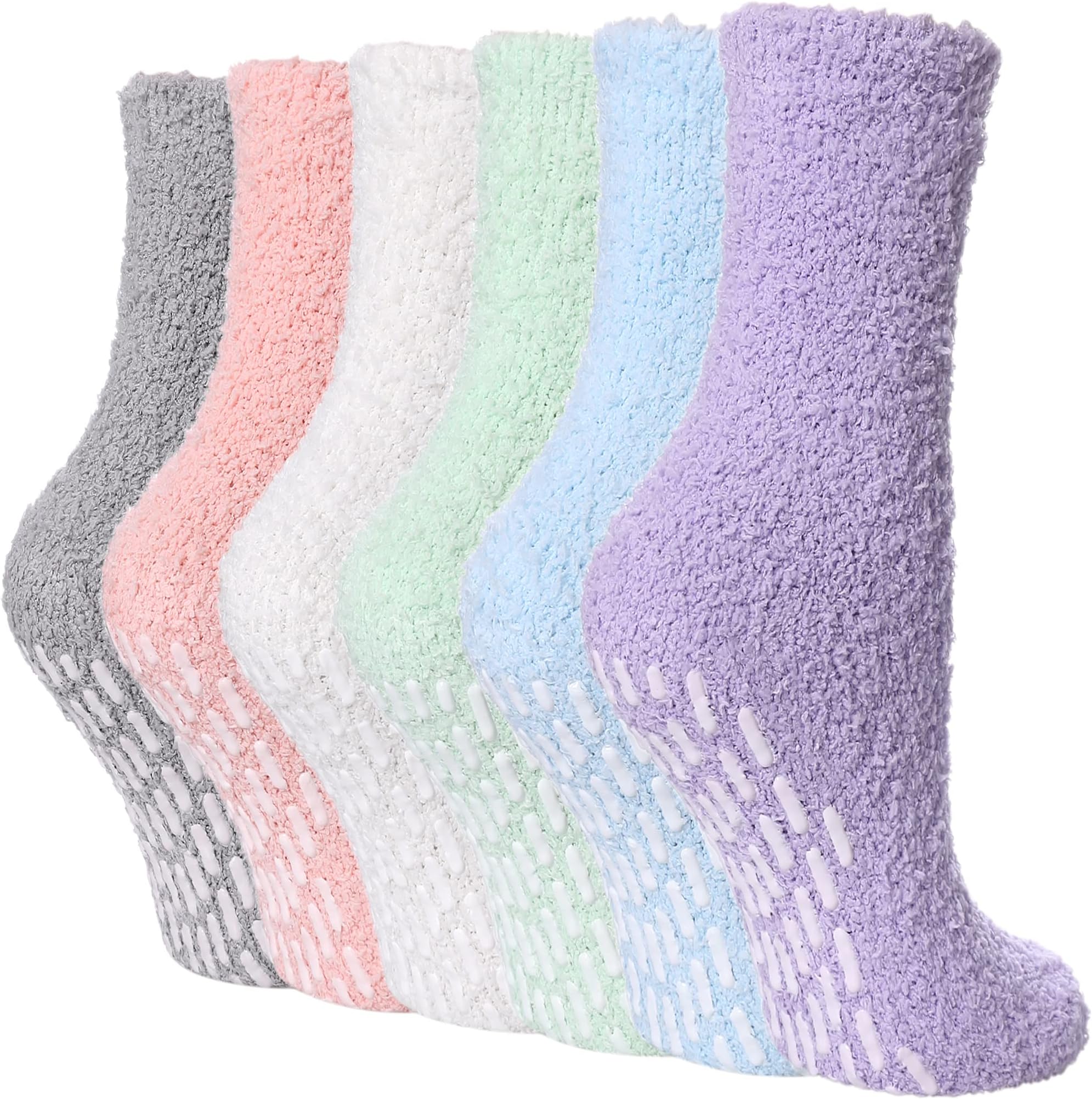 Non Slip Socks for Women Winter Warm Cozy Fuzzy Slipper Socks Soft Fluffy Hospital Socks with Grips