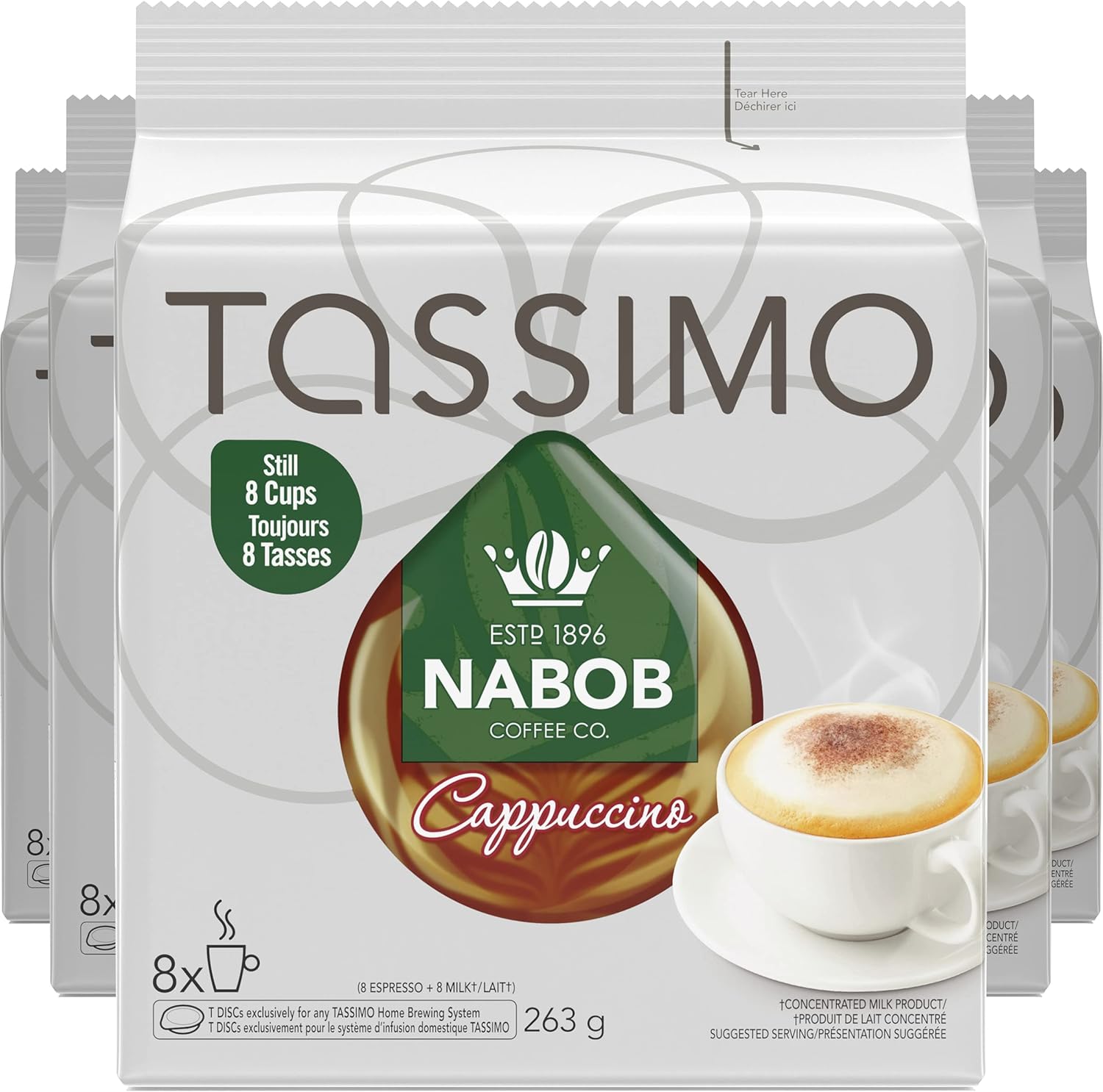 Tassimo Nabob Cappuccino Coffee Single Serve TDiscs, 263g (5 Boxes of 8 TDiscs) Amazon.ca