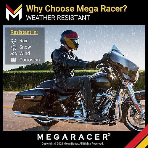 Miniatura 3 de Mega Racer Antena de motocicleta de fibra de carbono azul marino de 3.1 pulgadas para Harley Davidson todos los modelos 1989  2022, antena de