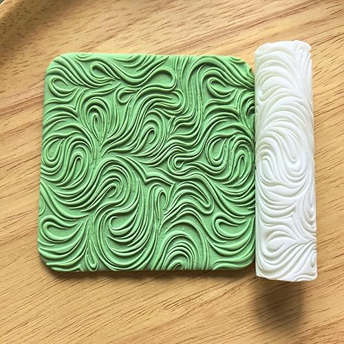 Miniatura 7 de Rodillo de textura de arcilla polimérica de 3 piezas, funciona con cortadores de arcilla polimérica para manualidades, aretes, joyería, suministros