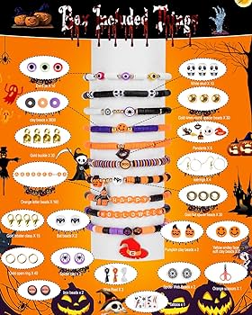 Halloween Bracelet Making Kit,Halloween Friendship Bracelet Jewelry Kit