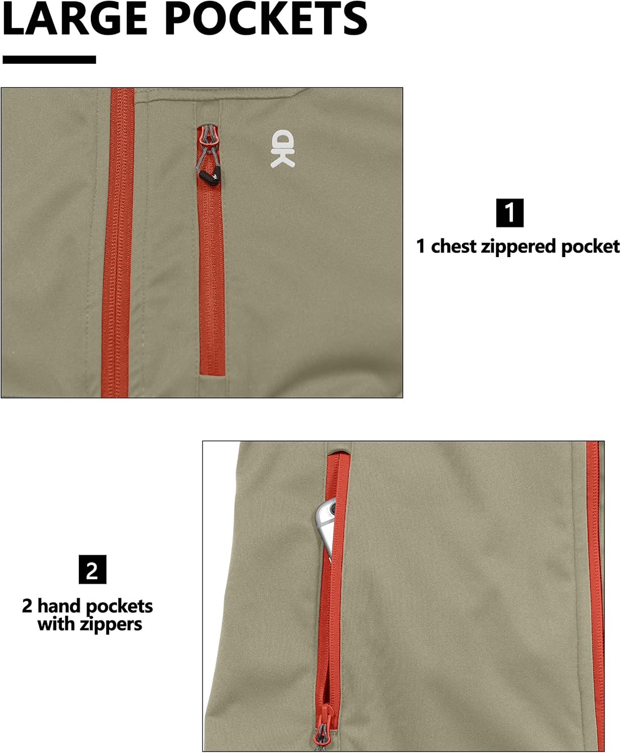 Little Donkey Andy Men's Lightweight Softshell Vest Windproof Sleeveless Jacket for Travel Hiking Running Golf - Image 6