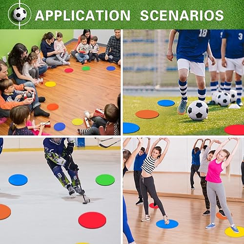 Miniatura 21 de Marcadores de punto de polietileno de 9 pulgadas, de goma antideslizante, marcadores de entrenamiento de agilidad, puntos de piso, conos de campo