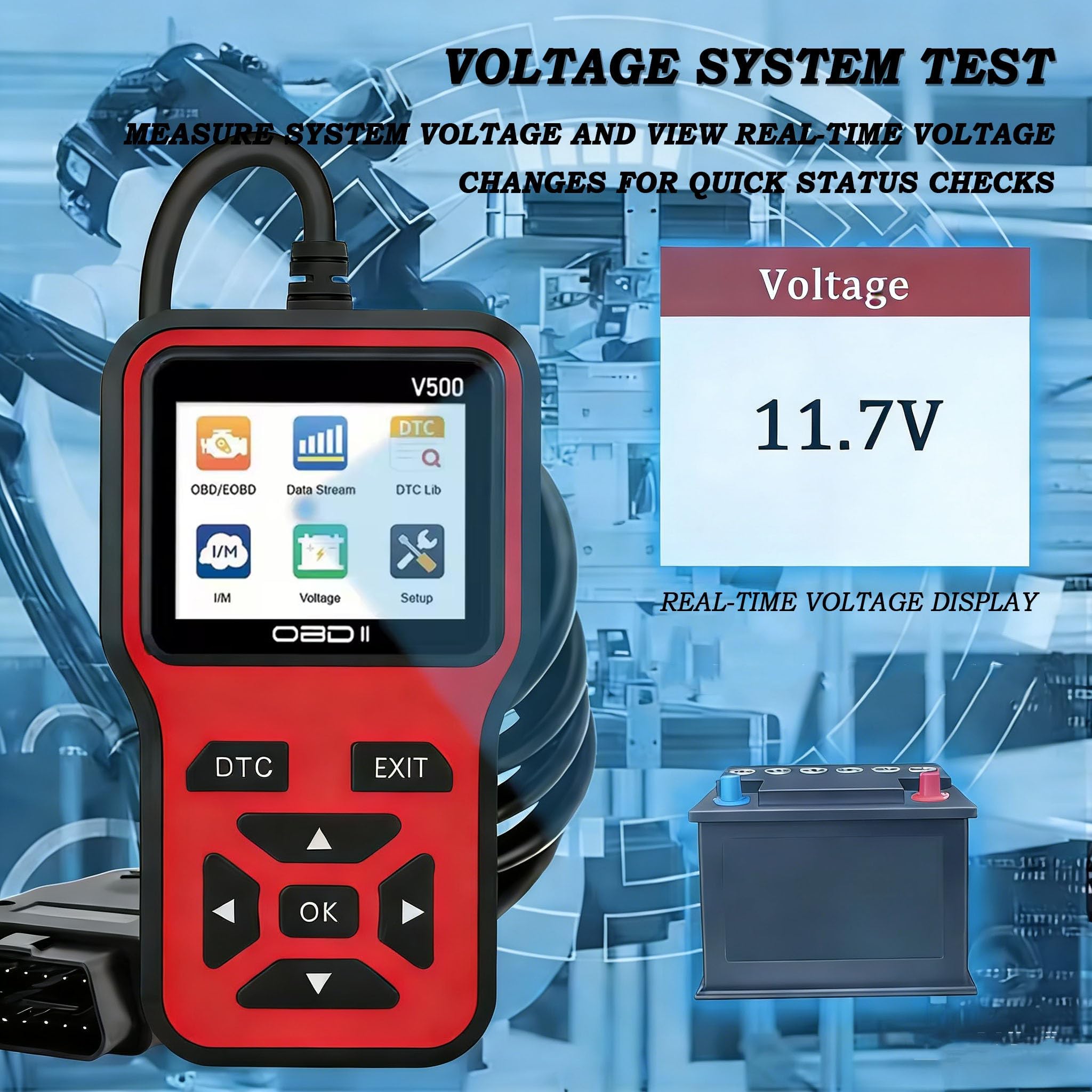V500 Scanner OBD2 Strumento di Diagnostica per Piaggio Porter Auto Lettore Codici Errore Motore, Scansione EOBD con Dati in Tempo Reale