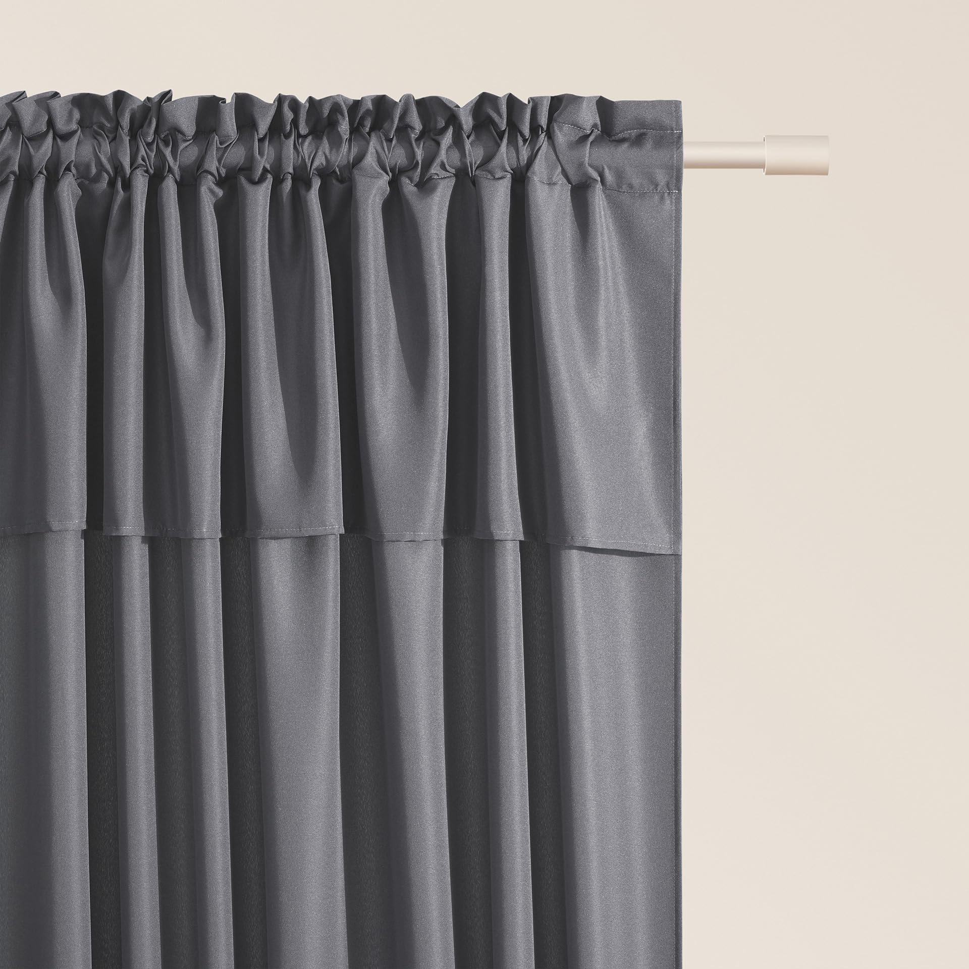 ROOM99 Mia Curtain with Ruffle Tape, 140 x 280 cm, Width x Height Sliding Curtains, Modern Curtain, Living Room, Bedroom