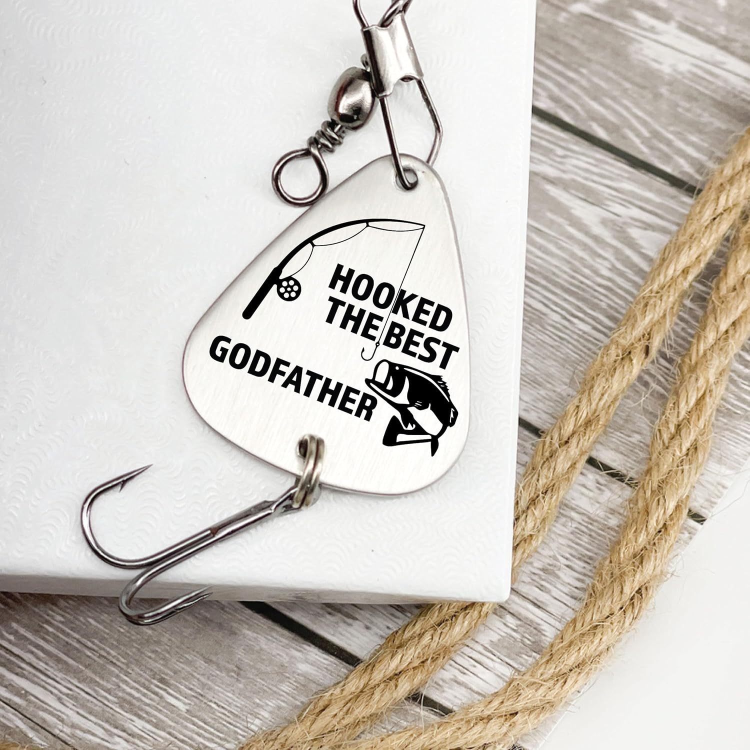 Hooked the Best Godfather Fishing Lure Gift Birthday Gift for Godfather Fishing Lure Gift for Godfather Godparents Idea GODF-Lure