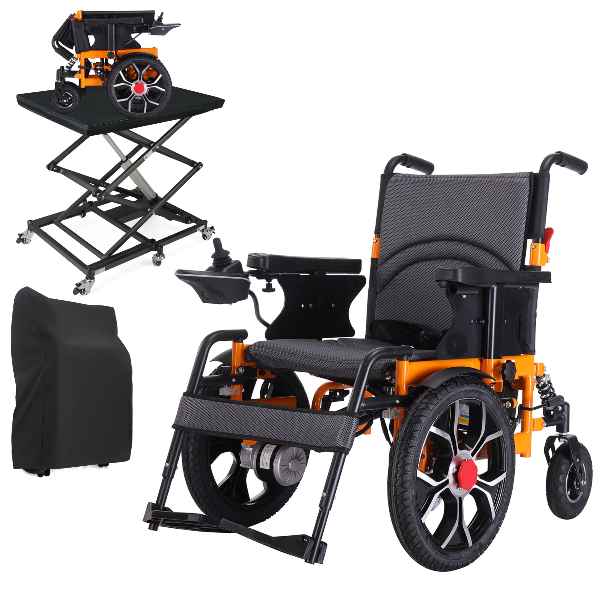 Dual Brakes Electric Wheelchair with 16 Front Wheels