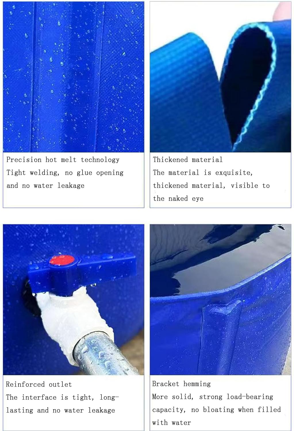PVC Rain Water Storage Tank Barrel Watering Irrigation,Rainwater Collector Foldable Water Tank,with Drain Valve (100L)