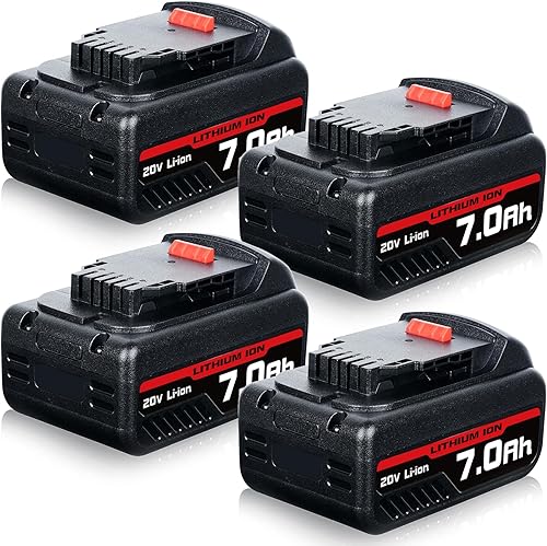 FERRYBOAT 7.0Ah DCB206 Reemplazo para batería Dewalt 20V DCB200 DCB201 DCB203 DCB204 DCB206 DCB207 (paquete de 4)
