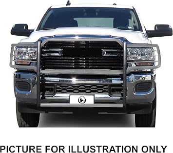 Black Horse Grille Brush Bumper Guard Modular SS Compatible with 2019-2024 Ram 2500|2019-2024 Ram 3500 (Excl. Power Wagon Trim)-17DG113MSS