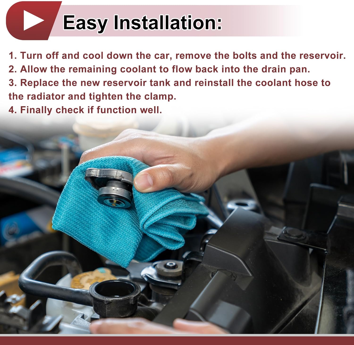 1 Set Engine Coolant Reservoir Water Expansion Tank for Chrysler 200 Sebring for Dodge Avenger Coolant Radiator Reservoir Bottle with Cap No.5058371AD