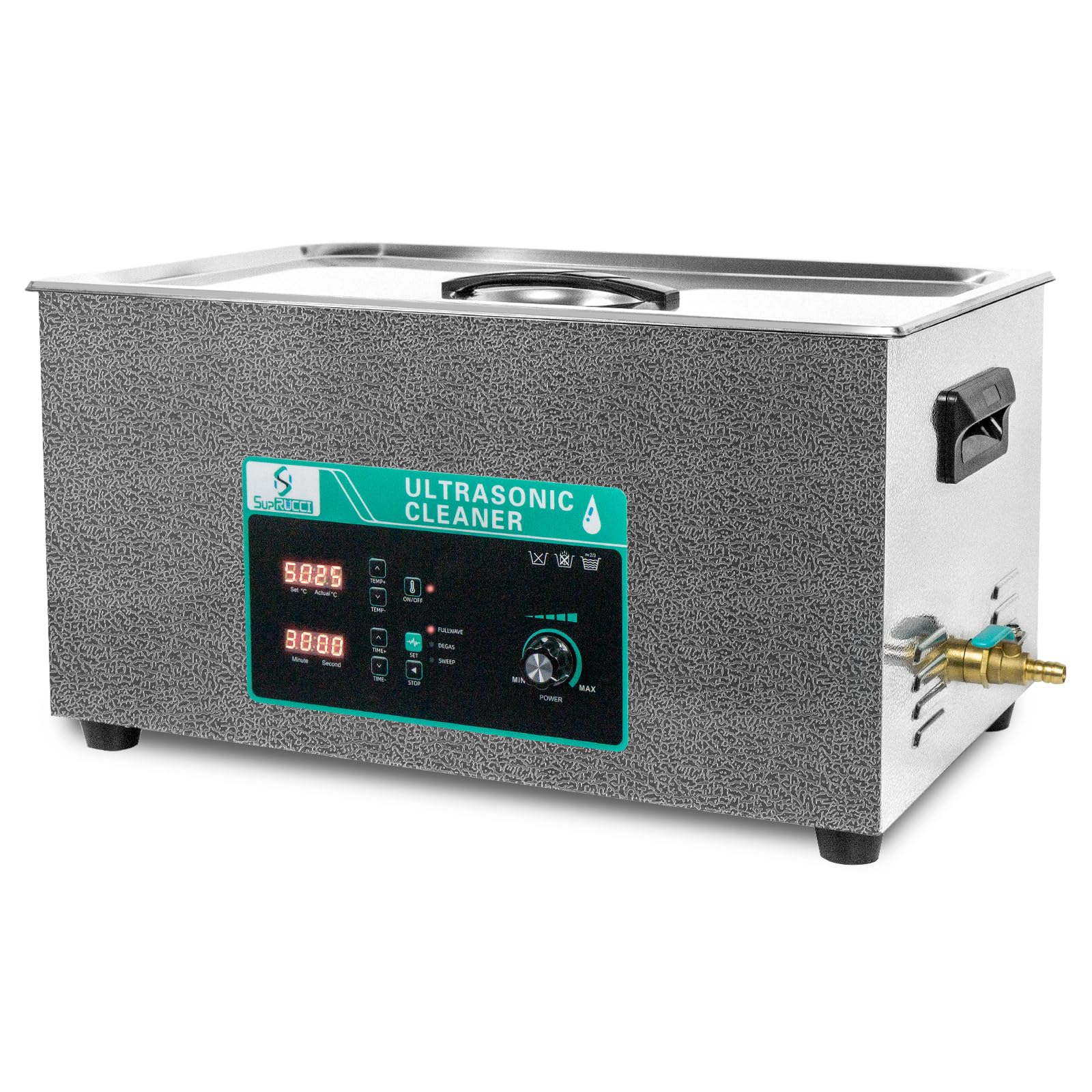Limpiador ultrasónico de 20 l con potencia y barrido ajustable, limpiador ultrasónico de 480 W, temporizador y calentador digital, limpiador de piezas de alta resistencia para herramientas