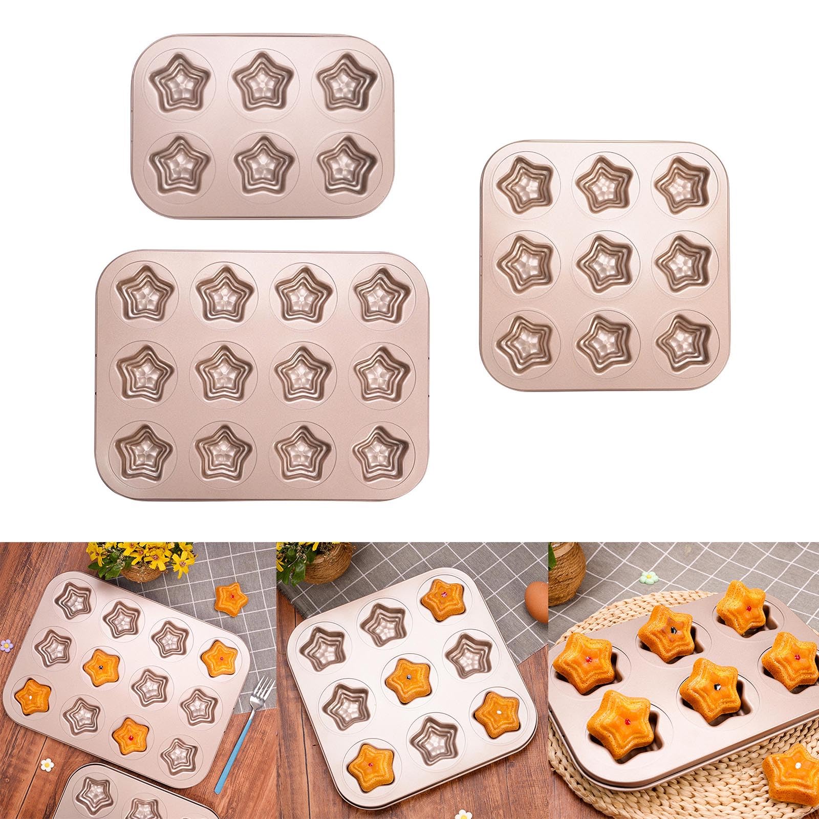 Amazon.co.jp: KAKASEA 万能ケーキ焼き型 簡単リリース ケーキ型 星型