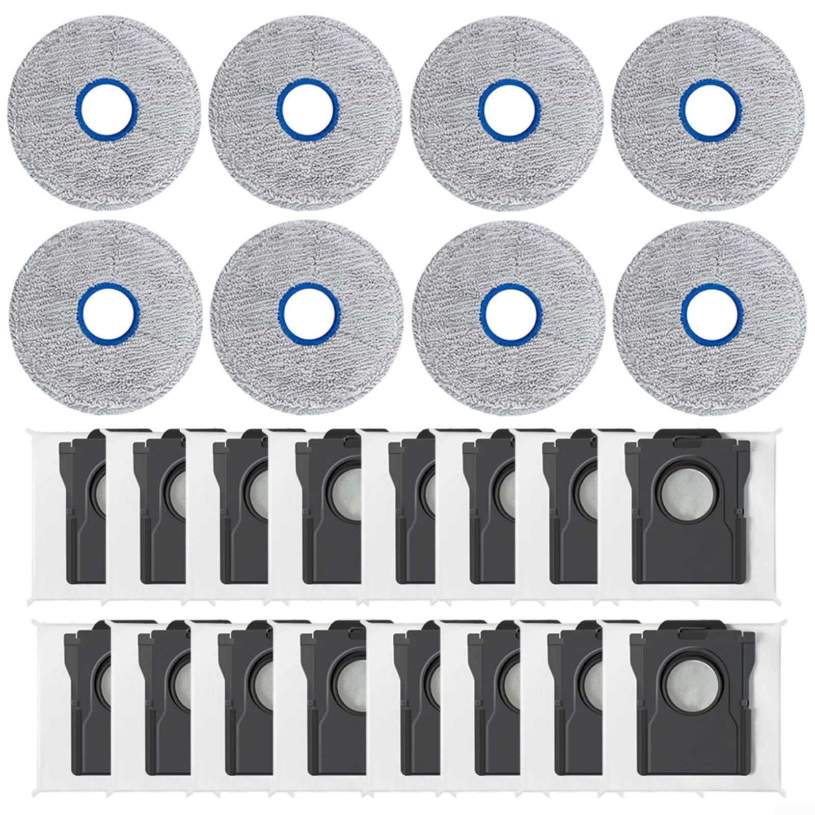 Kit di accessori compatibili X60 da 24 pezzi, con spazzole laterali, panni lavabili e sacchetti per la raccolta della polvere ad alta capacità (24 pezzi)