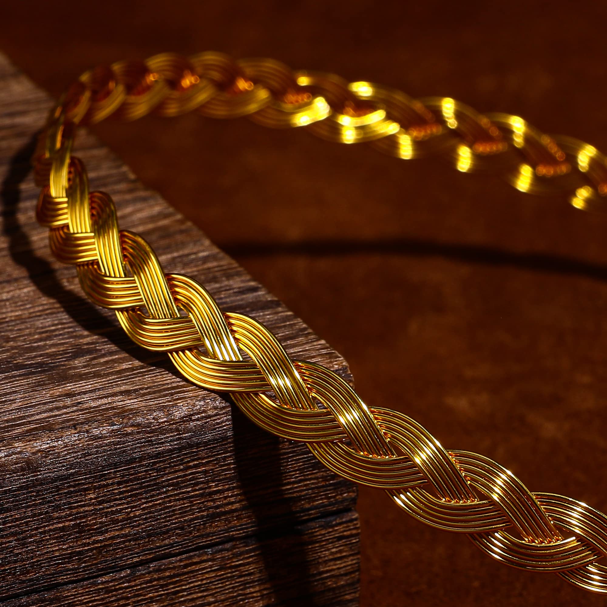 PartyforU Gold Viking Celtic Circlet - Viking Medieval Braided Vintage Crown for Men Women Renaissance Cosplay Accessories - Image 4
