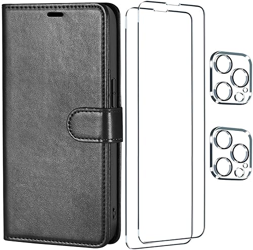 Miniatura 7 de Funda Uluck para iPhone 14 Pro Max con tarjetero y tarjetero, funda de piel sintética con bloqueo RFID, funda magnética con 2 pantallas y 2