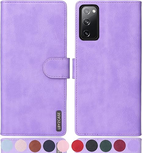 Miniatura 7 de LBYZCASE Funda tipo cartera para Galaxy S20 FE 5G (tarjetero con bloqueo RFID), piel con tapa (función atril), magnética, a prueba de golpes, funda