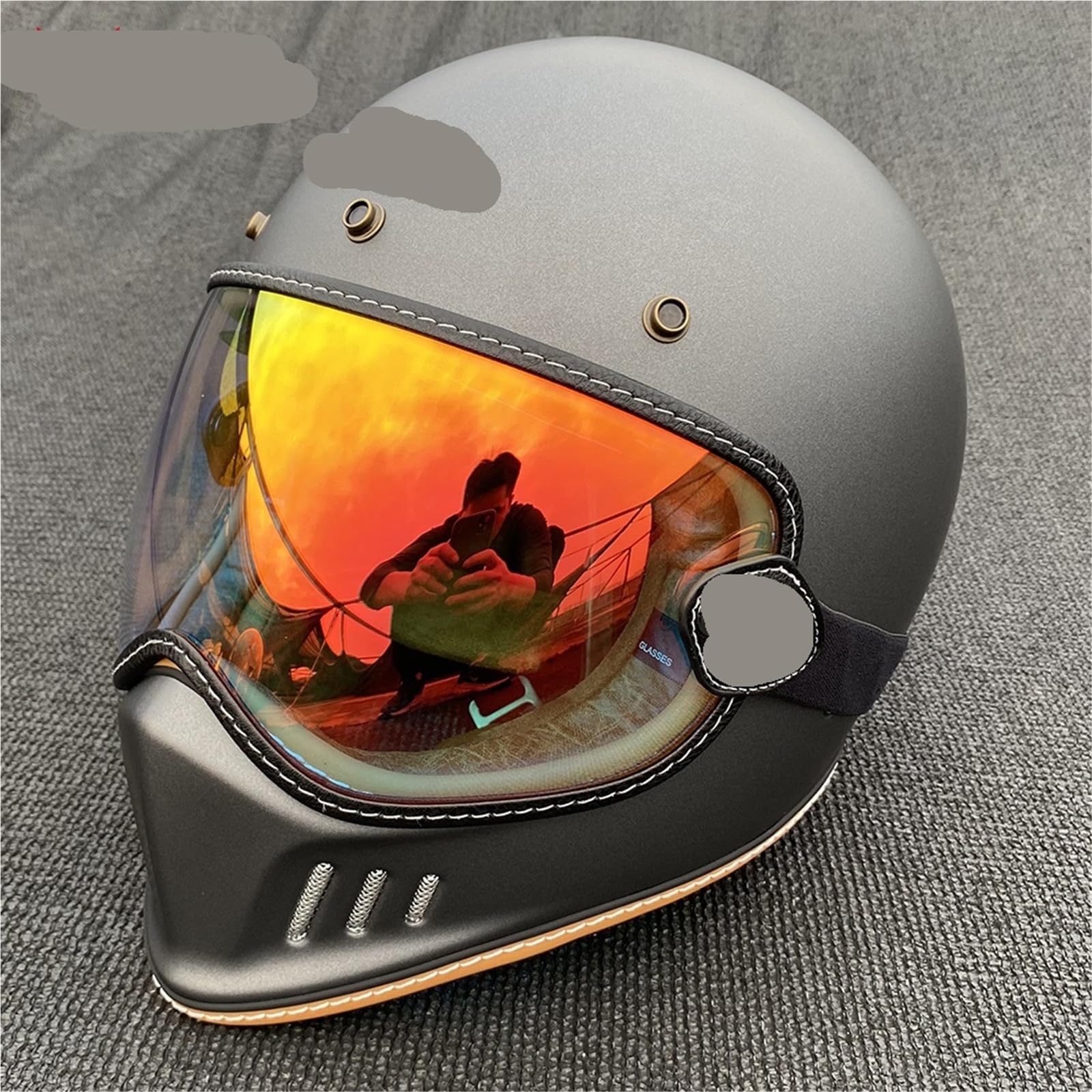 Visera para casco de moto Gafas for casco de motocicleta con visera burbuja retro y accesorios for cascos(Color 1)