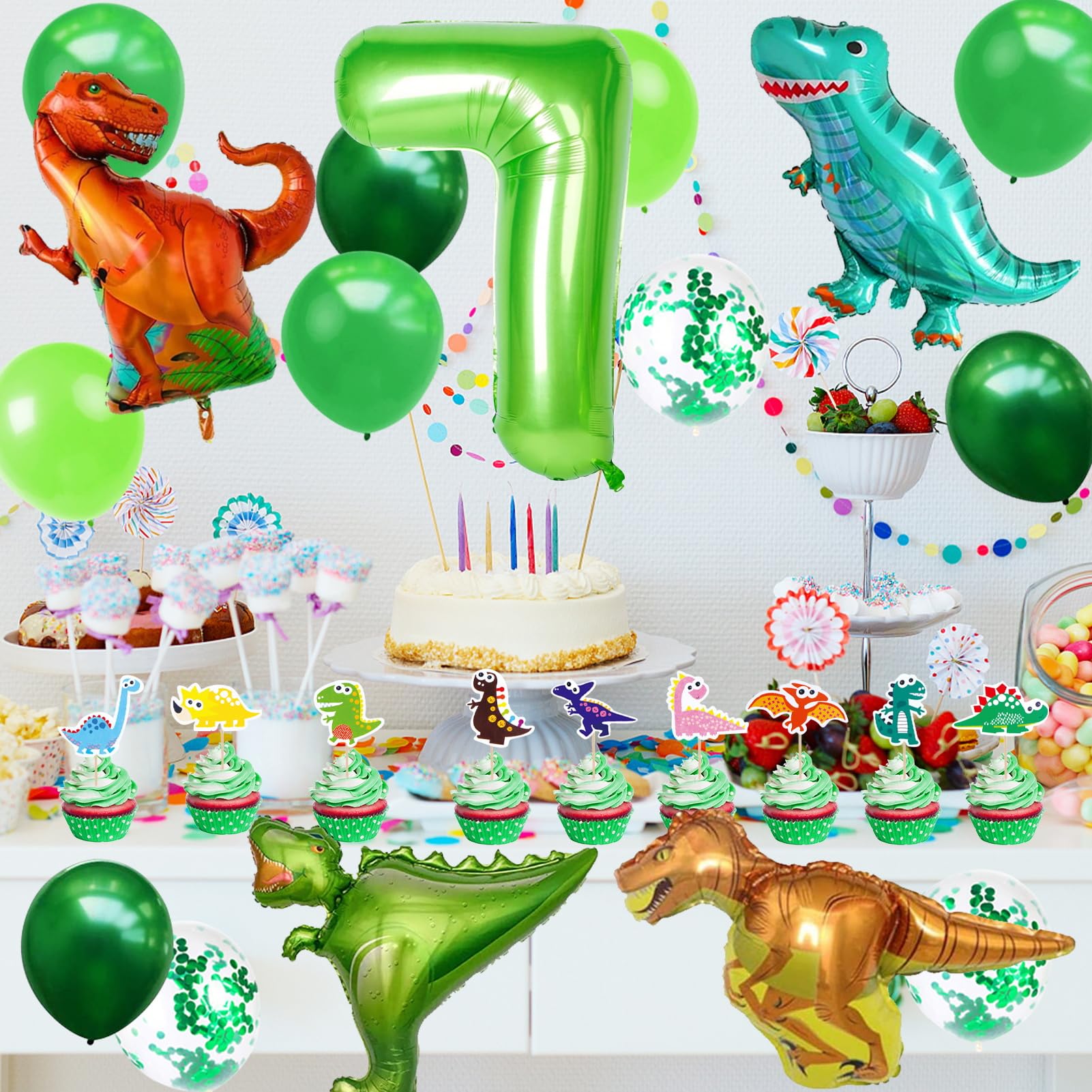 Dinosaurier Partygeschirr Set – Geburtstagsdeko Für 5 Jahre, 102-teilig Mit Luftballons, Tellern, Bechern