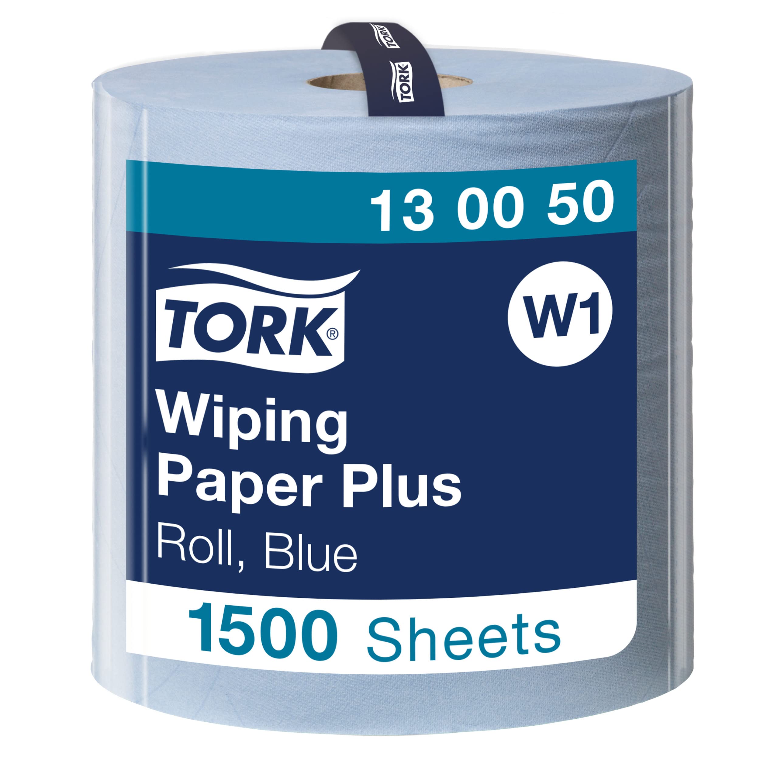 Tork 130050 Carta Plus Per Asciugatura Quickdry Premium, Compatibile Con Il Sistema W1 (Da Terra O Da Parete), 2 Veli, 1 Conf. X 1 Rotolo (1 X 510 M), Colore Blu-image
