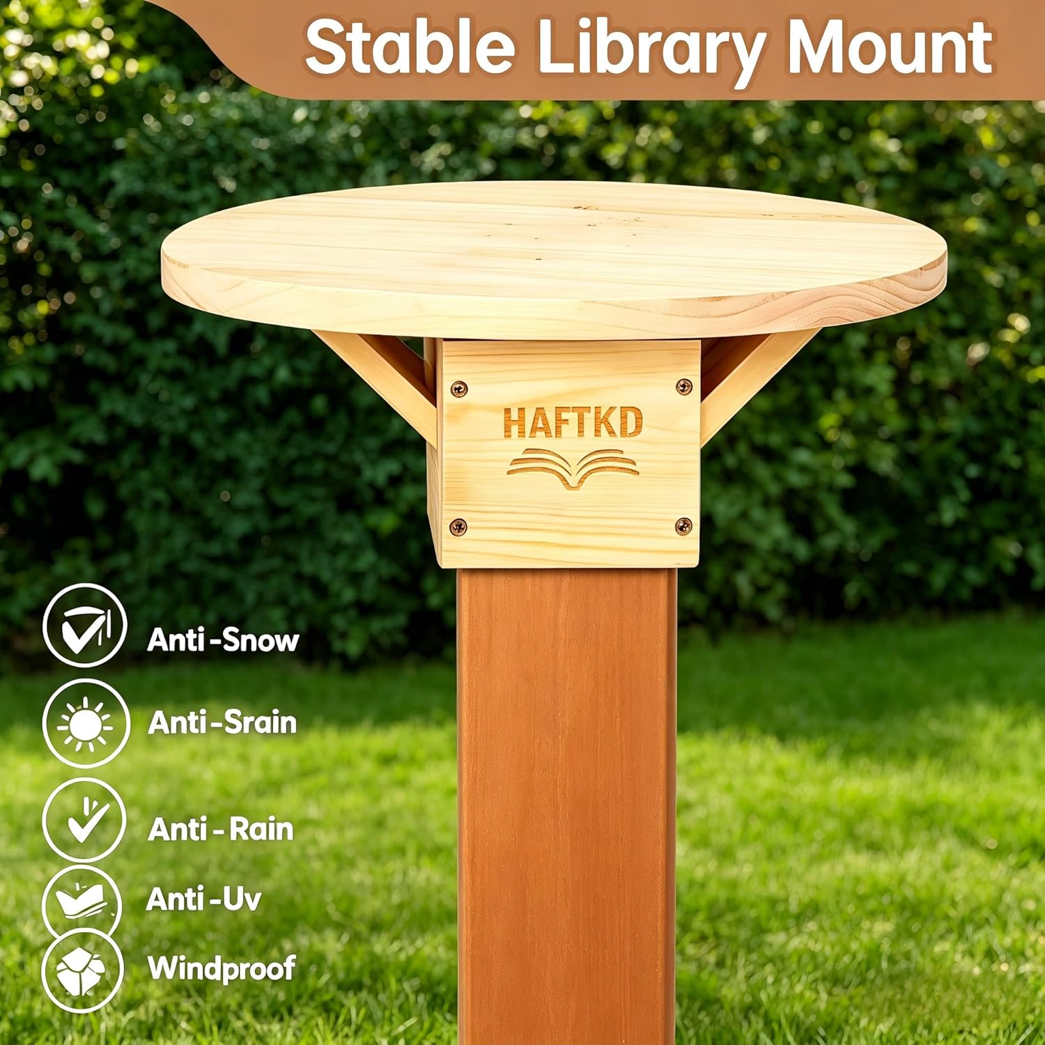 Little Library Mount, Outdoor Library Book Box Bracket Holder, Suitable for 4x4 Post, Stable & Quick - Install, for Neighborhood Community and School