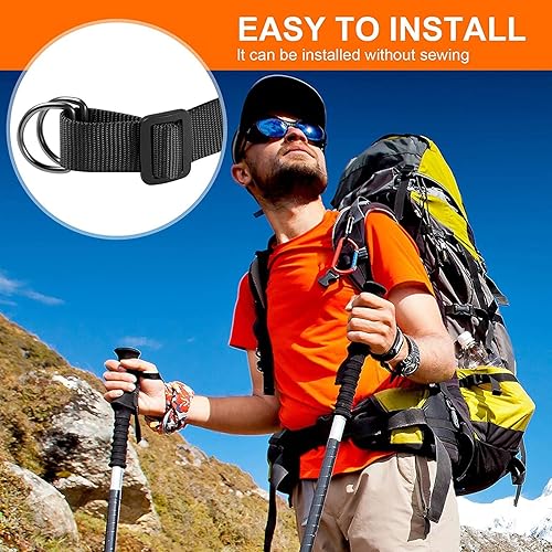 Miniatura 6 de Buckles Strap 1 Inch Nylon Webbing Straps 10 Yards, Quick Side Release Plastic Buckle Dual Adjustable 8 Pack, Tri-Glide Slide Clip 16 PCS, Metal D