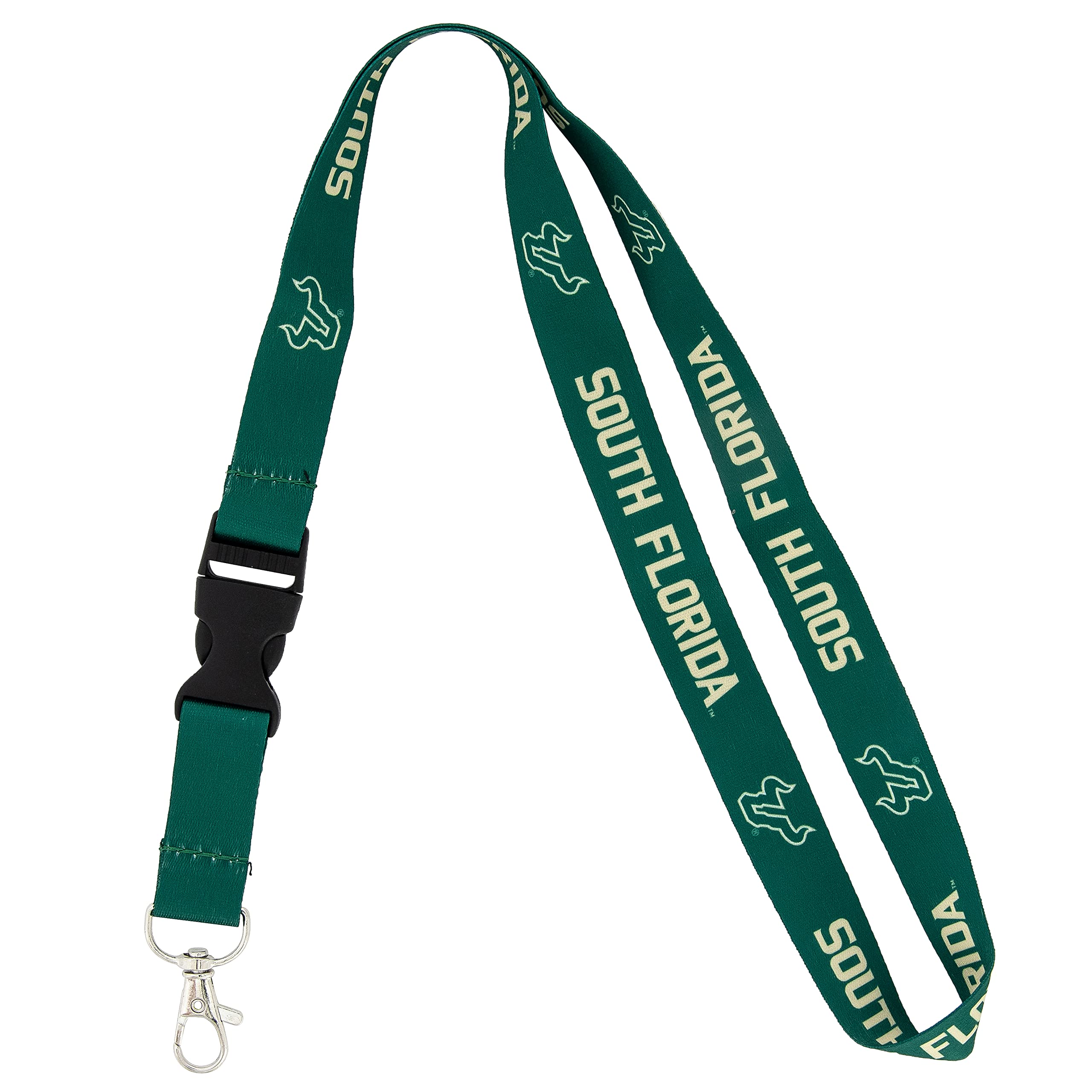 Desert Cactus University of South Florida Lanyard Car Keys ID Badge Holder Keychain Detachable Breakaway Snap Buckle (Green), Multicolored, Default