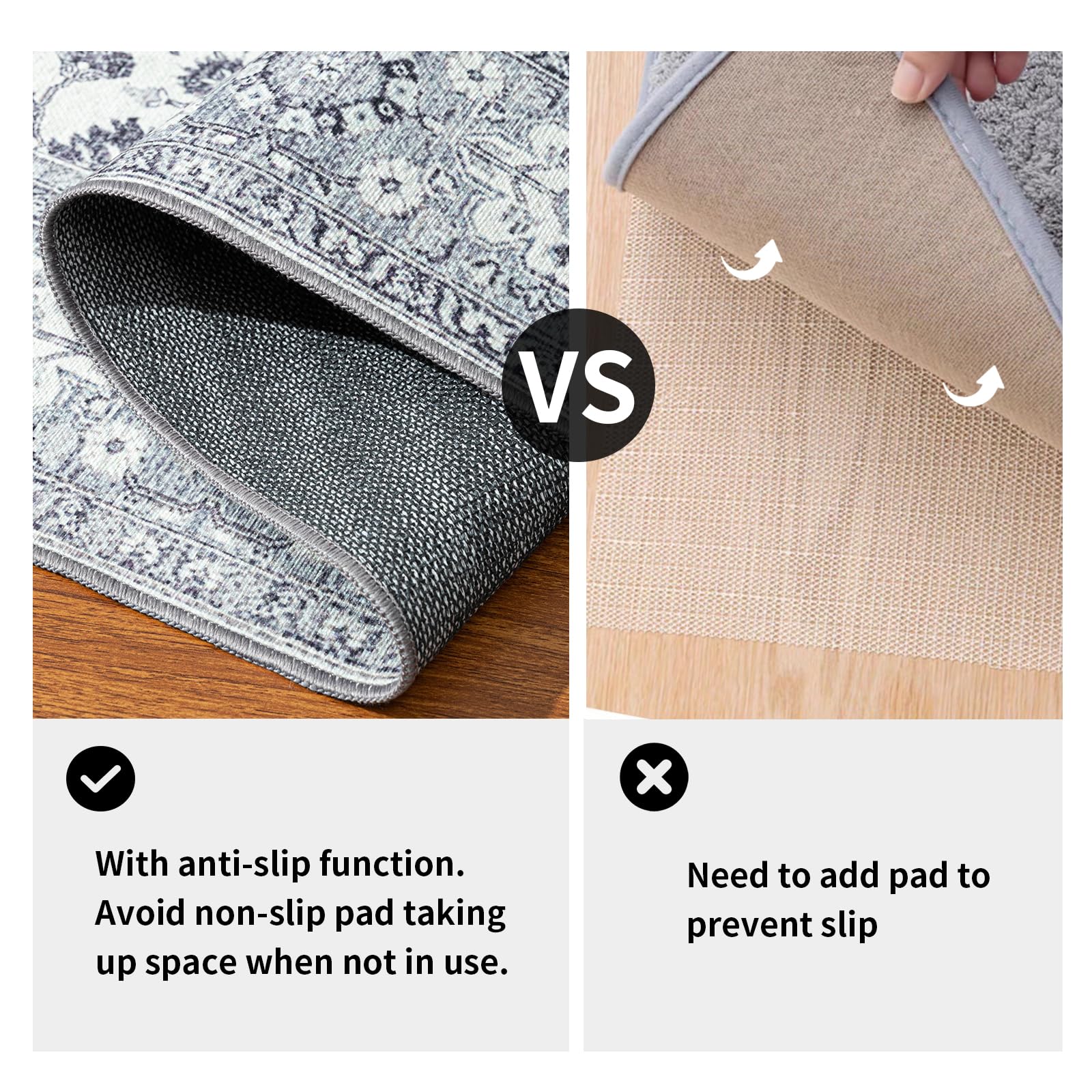 ILANGO Non Slip Runner Rugs for Hallway, 2'5"x6' Distressed Traditional Kitchen Runner Washable, Carpet Runner Floor Mat for Indoor Entryway Bedroom Laundry Room, Easy to Clean