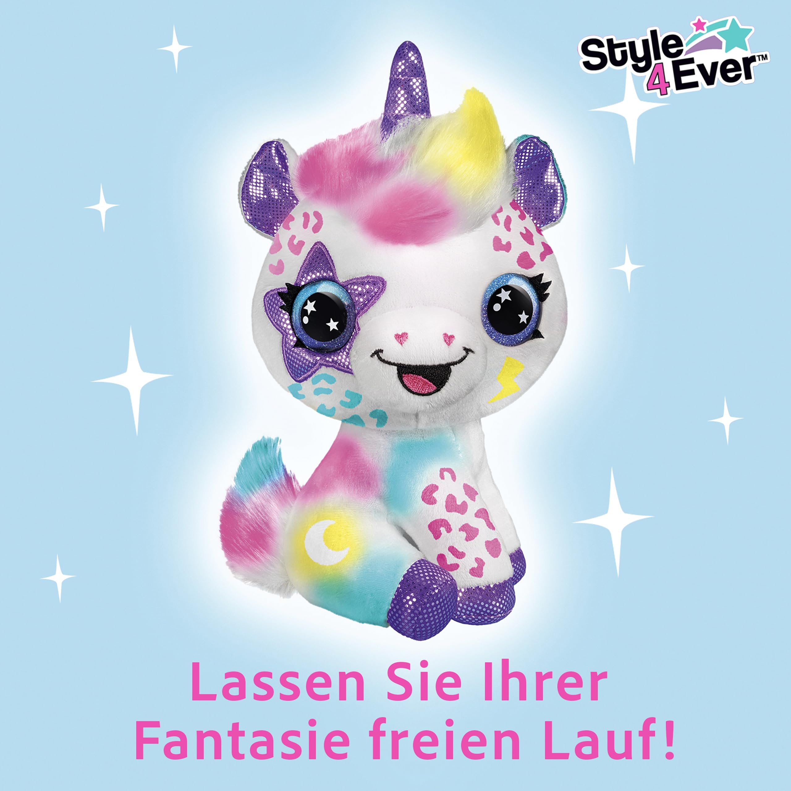 Canal Toys - Airbrush Plush OFG 228- Airbrush your Plush toy, bemalen Sie Ihr eigenes Plüschtier mit elektrischer Airbrush-Spritzpistole, Markern und Schablonen, 1 Einhorn-Plüsch, weiß