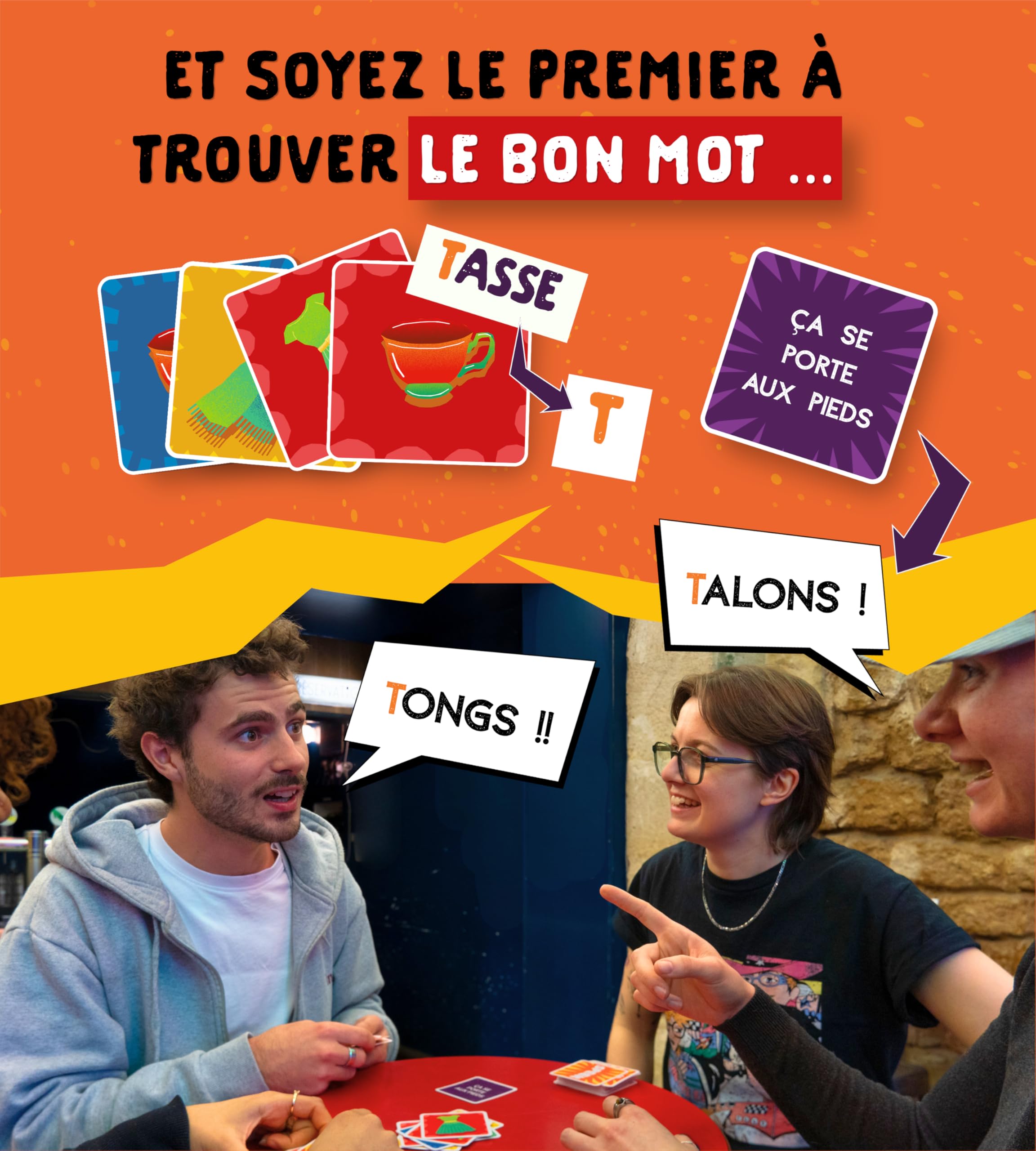 Tailemi SPEEK – Jeu d’Ambiance Rapide et Drôle - Jeu de Société Famille & Amis - 2 à 6 Joueurs - Dès 10 Ans - 10 Minutes - 200 Cartes - Idée Cadeau Anniversaire & Soirée - 3