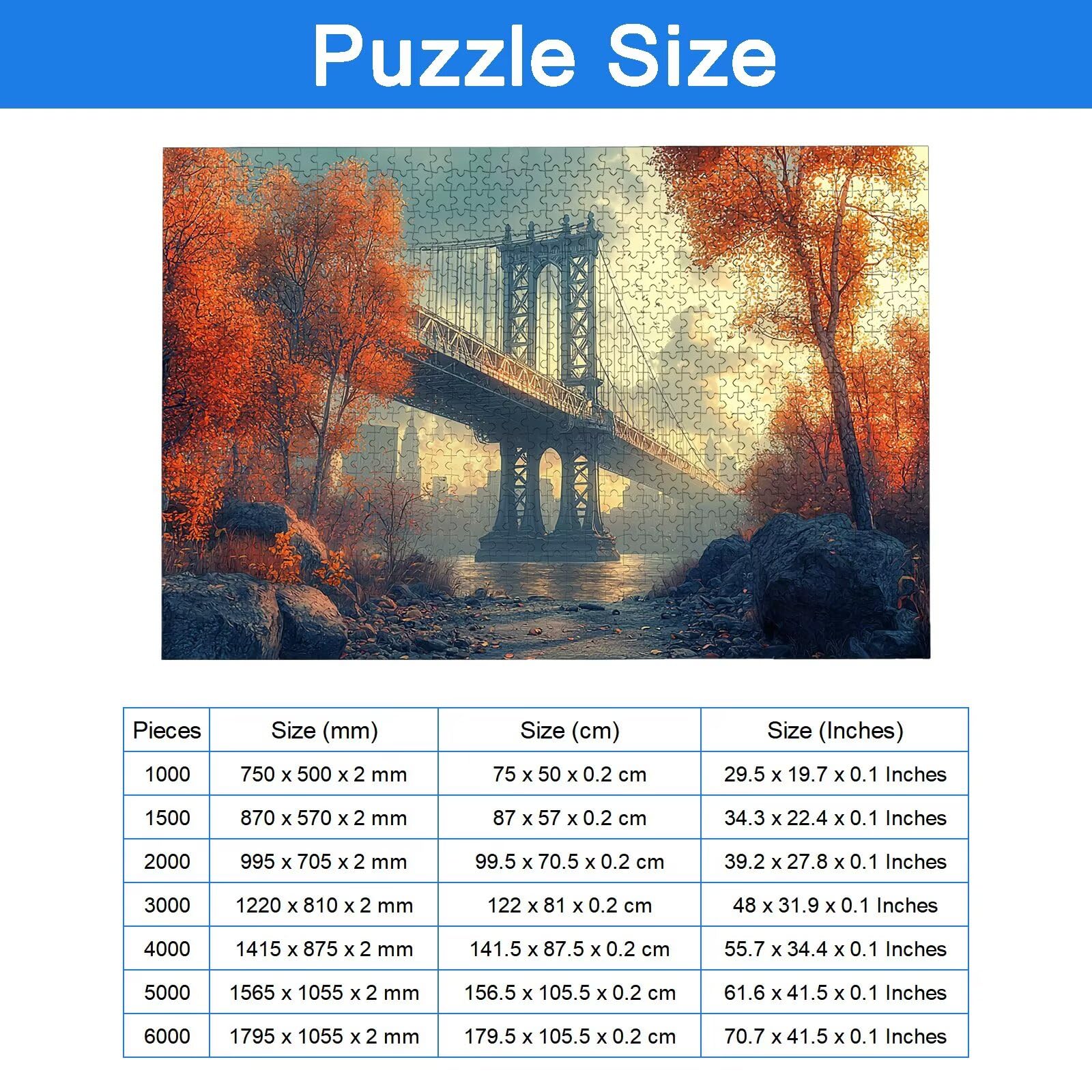 Puzzle 1500 Pezzi Paesaggio, Puzzle Ponte 1500 Pezzi Arte per Adulti e Bambini, Misura: 87x57 cm, Puzzles Legno per Adulti con Squisita Scatola di Imballaggio, Idea Regalo Donna, Regalo Uomo, -9165