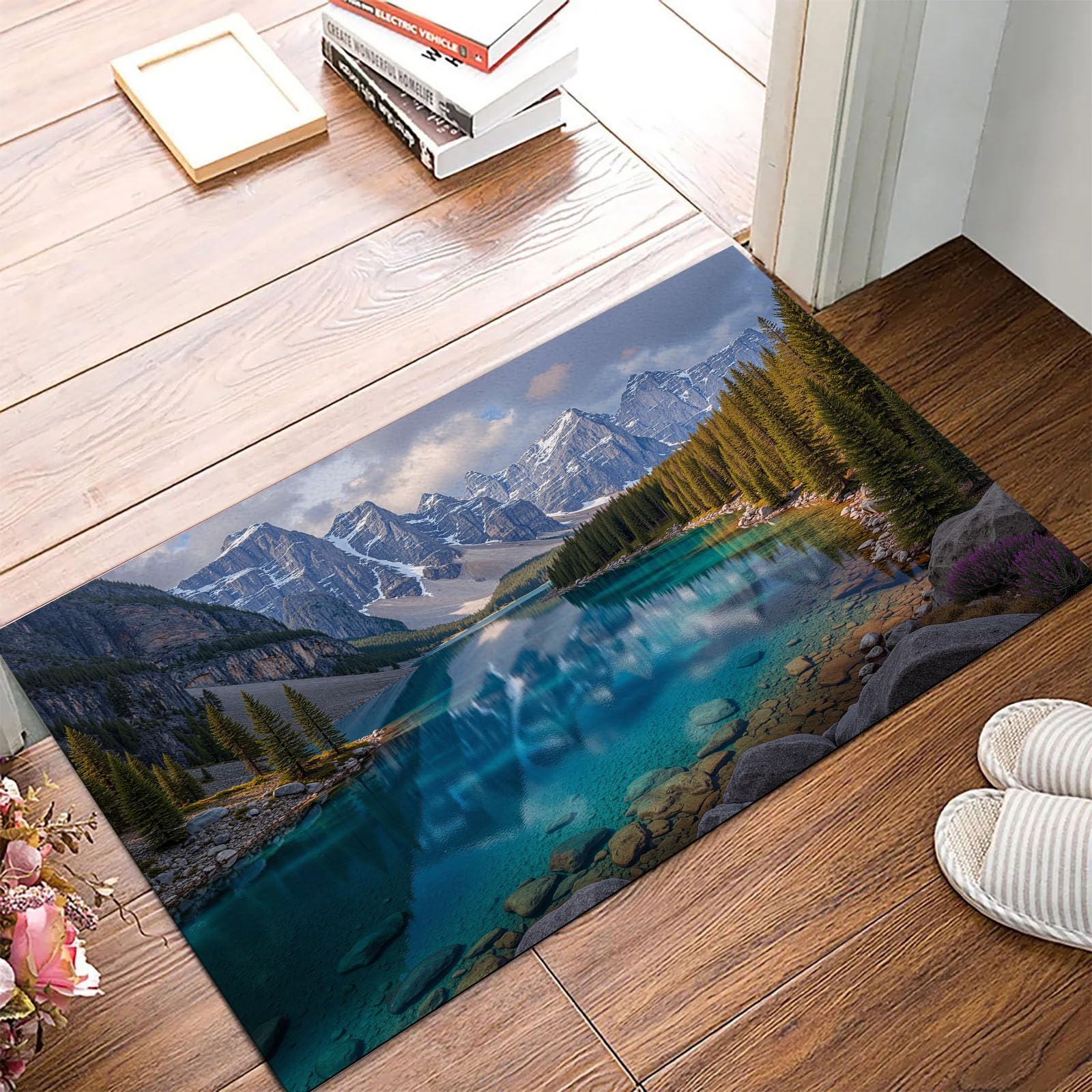 Tapis entrée intérieur lavable 90x150cm paillasson absorbant porte