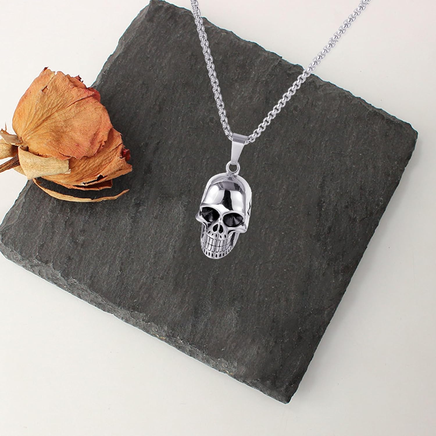 Skull Gothic Punk Rock Hip Hop Pendant Necklace Cool Amulet Pendant Necklace for Men Women - Image 6