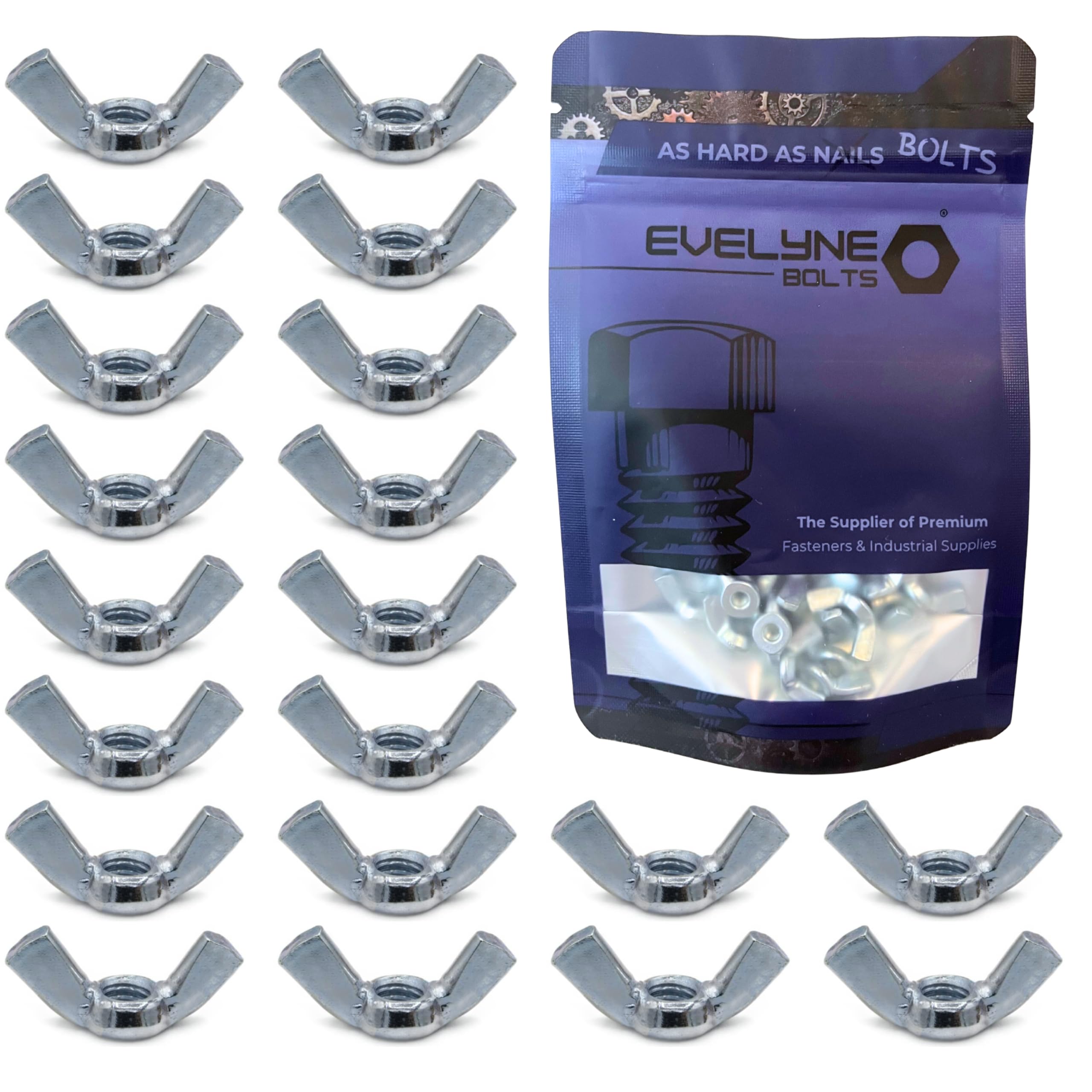 M3 (3mm) Wing Nuts - Steel (Pack of 20)