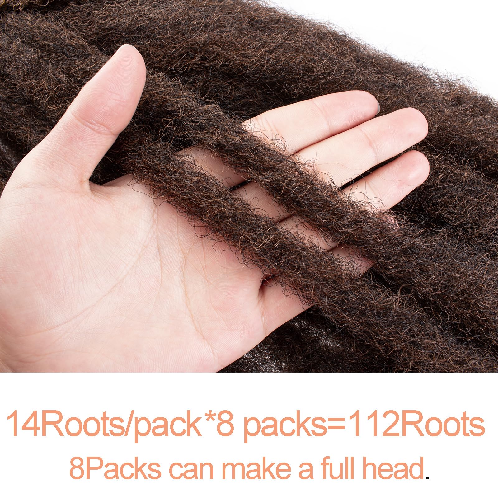 Mscat Marley Twist Braiding 24 Inches Ombre Dark Brown Twist Faux Locs Crochet Hair (24 Inch 8packs, T30#) - Image 4