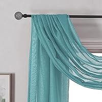 Vista 5 de DONREN - Pañuelo de ventana verde azulado para decoración exterior - Añade un efecto elegante y lujoso a los paneles de cortina