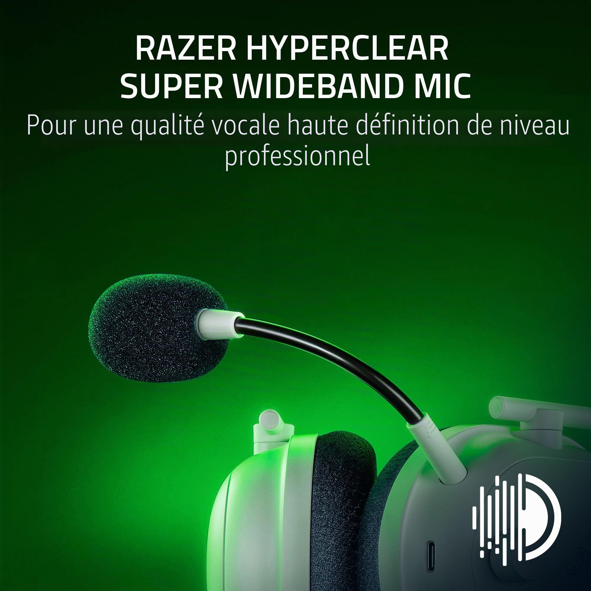 Razer Blackshark V2 Pro (Xbox) - Casque E-Sports Console sans Fil pour Xbox S|X & One (Membranes Triforce 50mm, HyperSpeed Sans Fil 2.4GHz, Micro HyperClear Amovible) Blanc (Reconditionné)