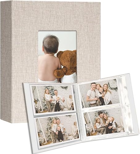 Miniatura 88 de Vienrose Álbum de fotos pequeño de 4 x 6 pulgadas, paquete de 2 mini libros de fotos con cubierta de lino, 26 páginas con capacidad para 52 Negro