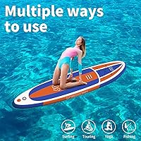 Vista 7 de Bifanuo Tabla de Paddle Inflable con Accesorios SUP y Mochila. Tablas de Paddle para Adultos. Cubierta Antideslizante, Postura Ancha, Aleta