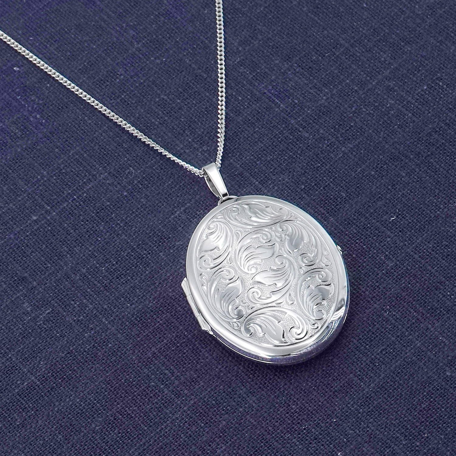trendor Damen-Halskette mit großem Medaillon 925 Silber 15550