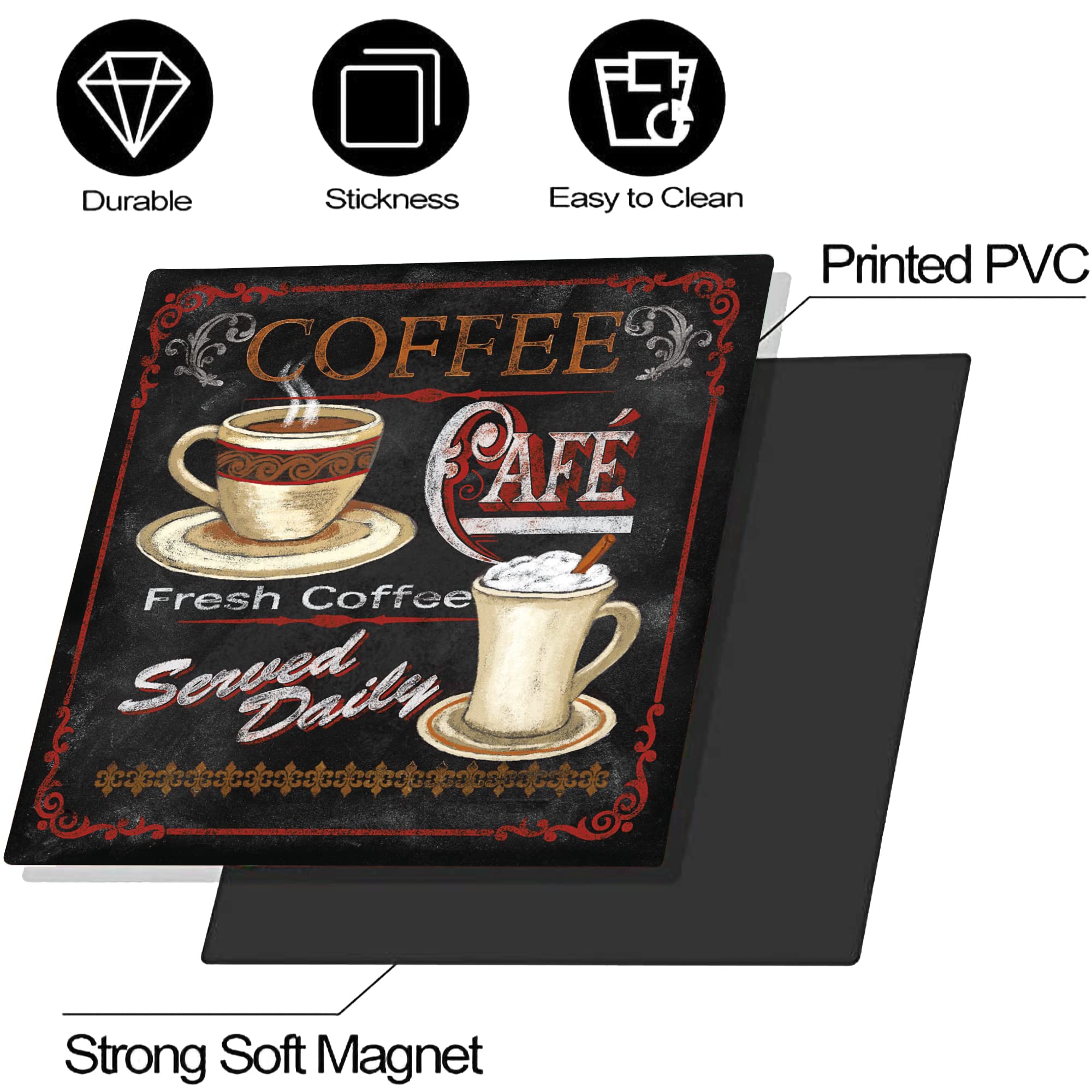 Yosa Black Dishwasher Cover Sticker Morning Coffee Decor Kitchen