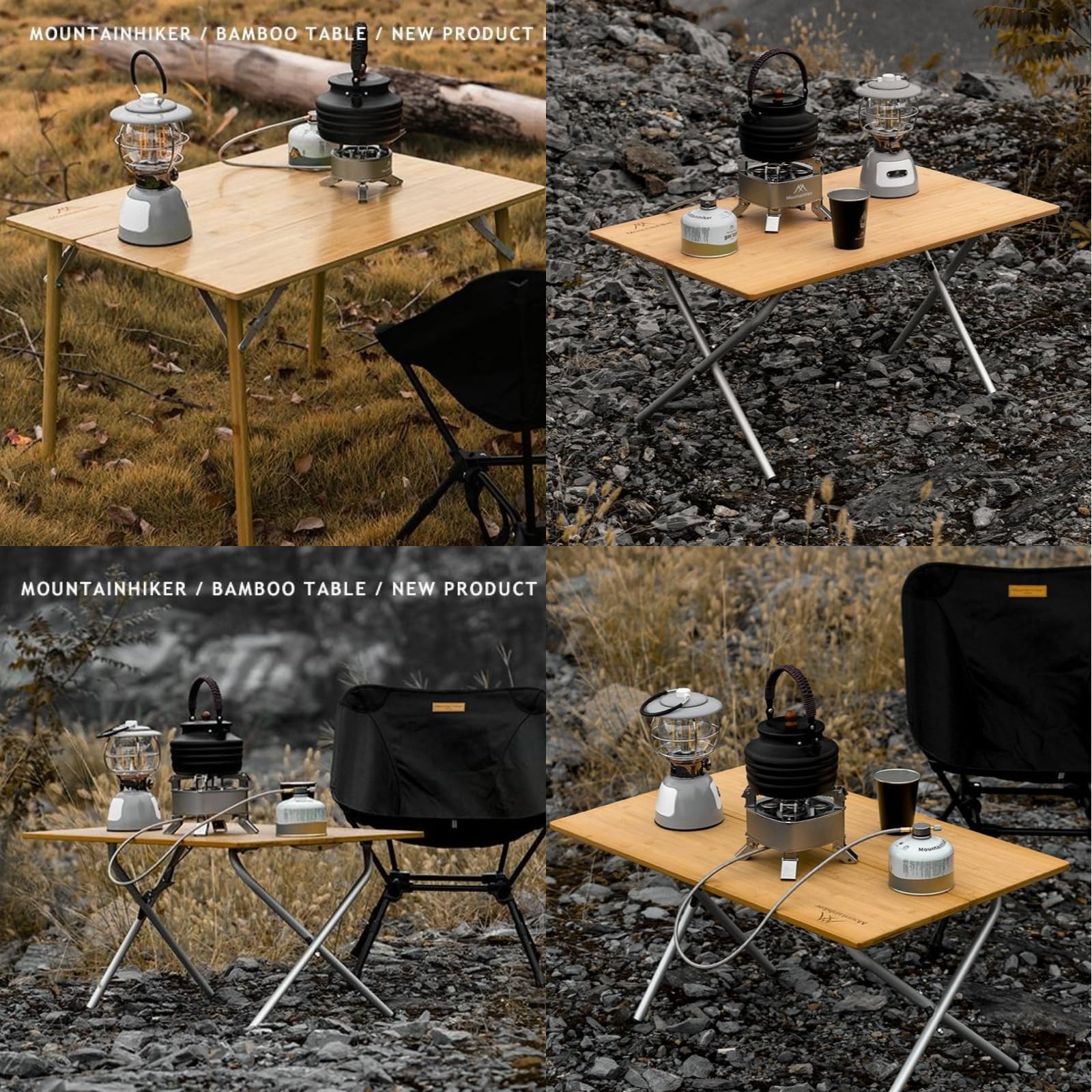 Mountainhiker リフティングテーブル Amazon.co.jp: Mountainhiker 折りたたみ式竹テーブル キャンプ