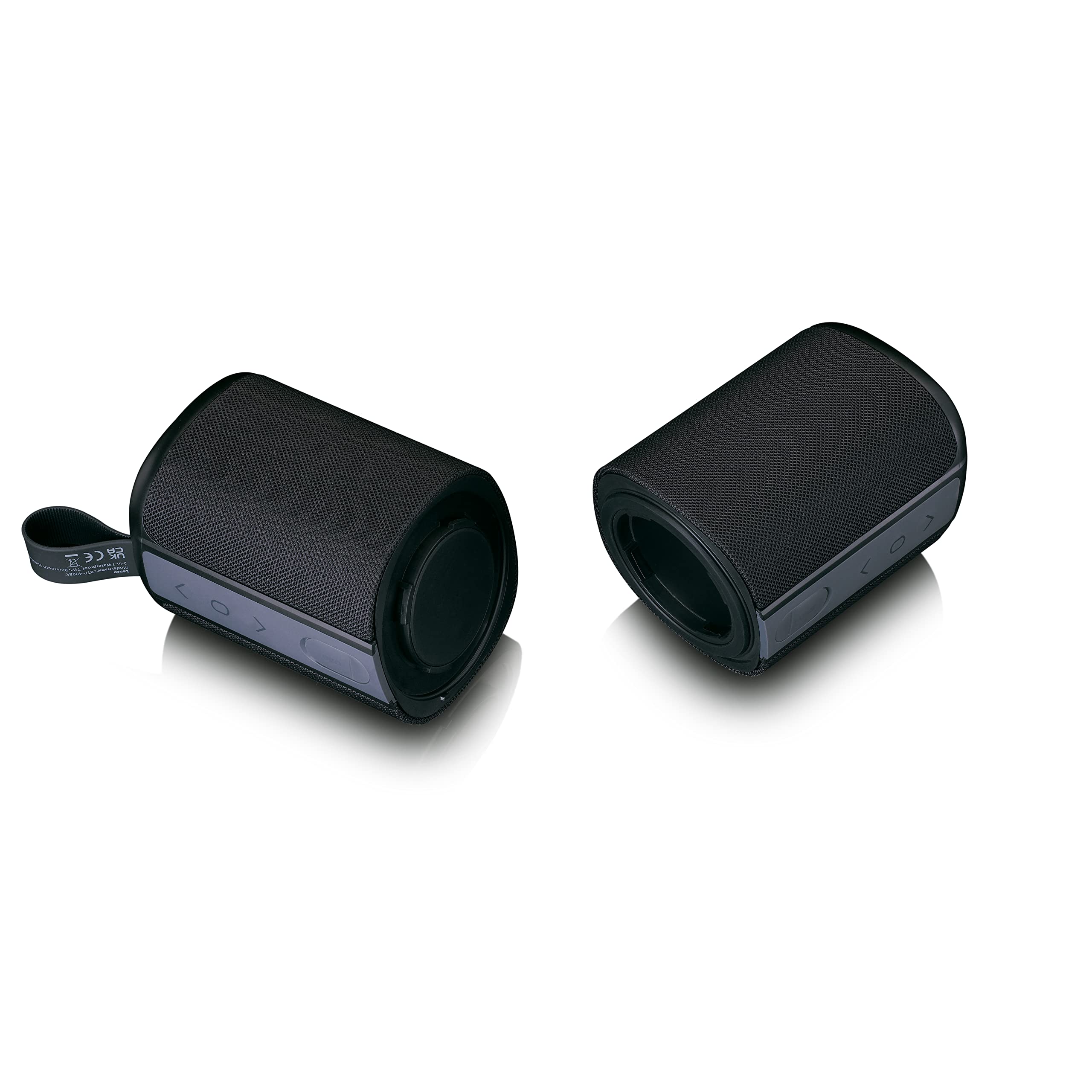 Lenco BTP-400 głośnik Bluetooth – 2 w 1 głośnik Bluetooth – TWS – 2 x 10 W RMS – prawdziwy dźwięk stereo – dzielony wodoszczelny (IPX7), czarny