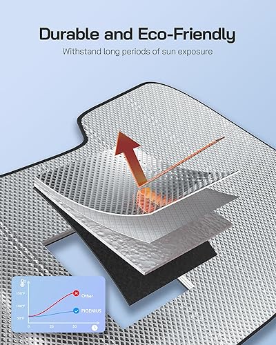 Miniatura 3 de Parasol para parabrisas para Chevrolet Malibu 2016-2024. Parasol de película de aluminio reflectante mejorado 2024 para una máxima protección